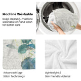 Eucalyptus IV flannel blanket, machine washable, soft & skin-friendly, eucalyptus design, USA made