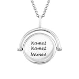 Personalized Rotary Carving Necklace in S925 Sterling Silver with custom name engraving, a jewelry gift for women