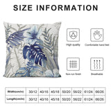 Blue floral throw pillow cover, soft plush fabric, size chart, sofa and couch decor, MyArtsyGift