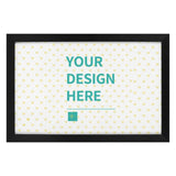 Personalized canvas print with black frame, featuring "YOUR DESIGN HERE". Ideal for custom photos and wall art, perfect gift.