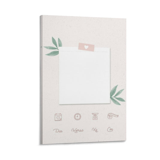 Customizable journal design with blank space, Dia, Horas, Kg, Cm for note taking.