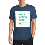 Blue short sleeve unisex t-shirt with 'YOUR DESIGN HERE' design. Cotton t-shirt for men and women at MyArtsyGift.com.