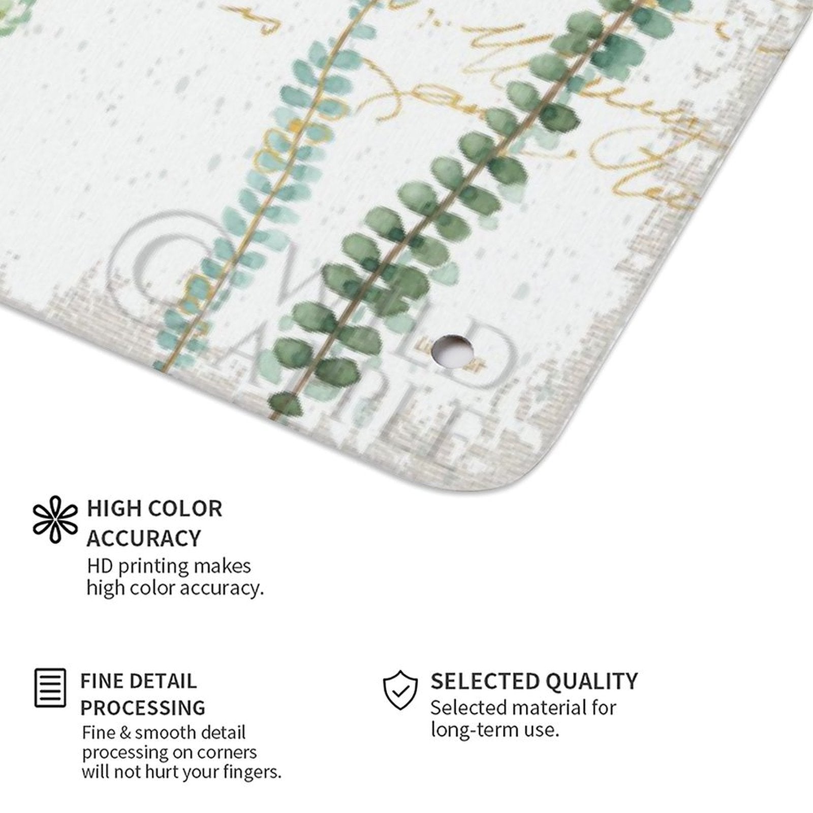 Metal tin sign detail featuring botanical artwork, HD printing, high color accuracy, selected quality, ideal for home decor