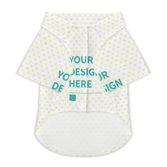 Personalized Dog Shirt Vest - White with Heart Pattern and Customizable Design