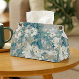 Floral PU tissue box cover for bathroom, kitchen or office with art design