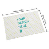 Customizable area rug with heart pattern. Add your design to this personalized rug for bedroom, kitchen, or office.