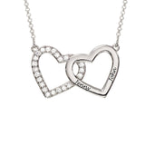MyArtsyGift - Custom Plated Necklaces for Lover Personalized Interlocking Double Heart Diamond Necklace
