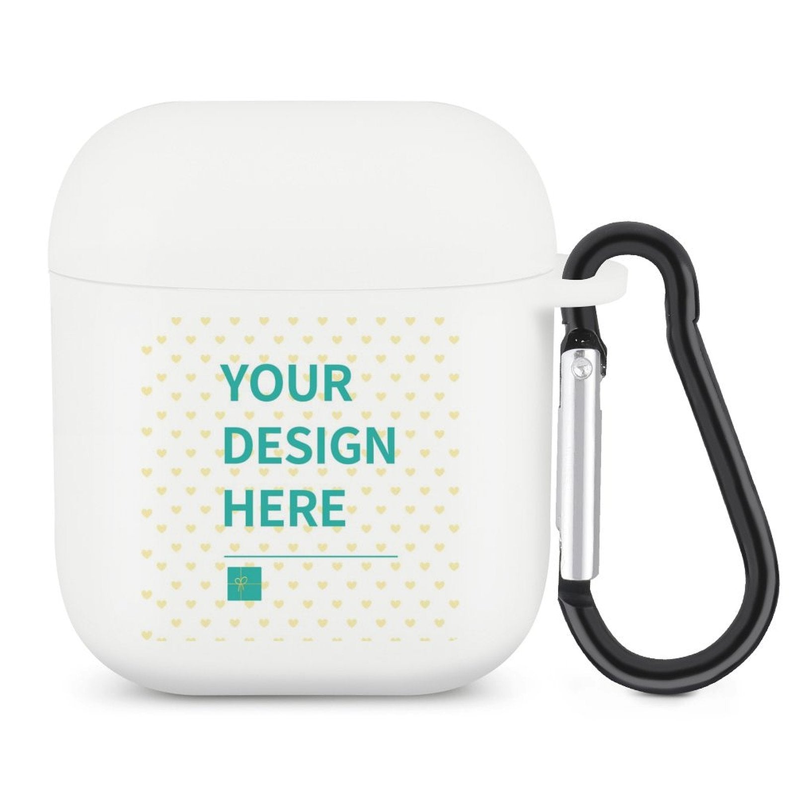 Custom white AirPods case with personalized design, TPU protective case for AirPods 1 & 2