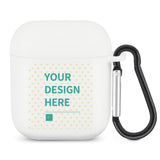 Custom white AirPods case with personalized design, TPU protective case for AirPods 1 & 2