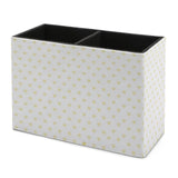 Heart-patterned desk pen holder, PU leather organizer for office supplies, school supplies, and makeup brushes