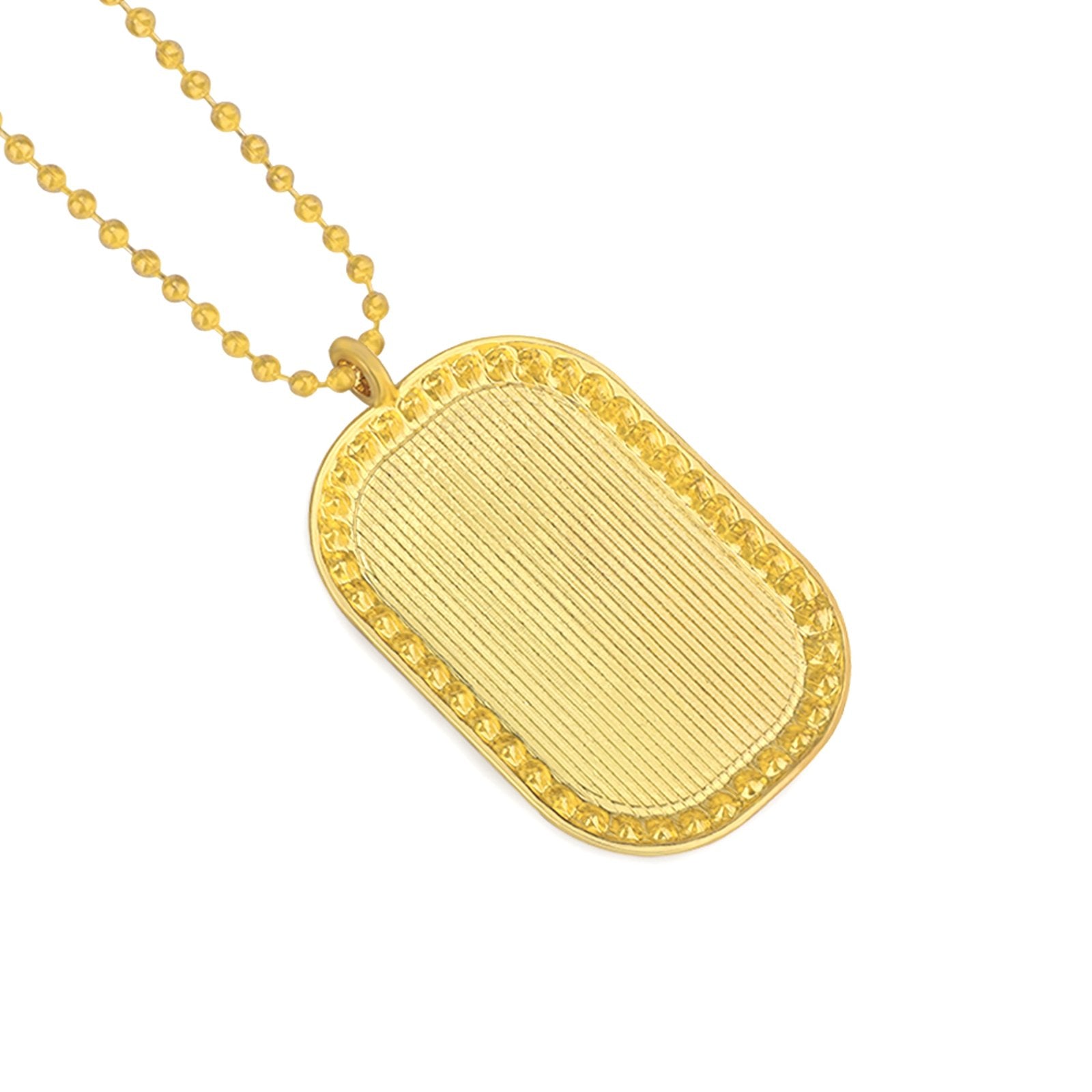 Gold memory necklace, alloy pendant with crystal border, personalized gift for her