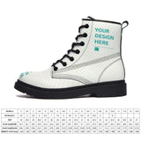 MyArtsyGift Custom Boots - White personalized boots with ultra-fine fiber for women and men. 'Your Design Here'.