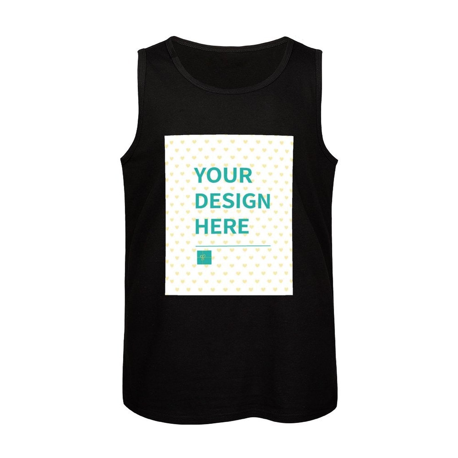 Custom black mens workout tank top, add your design, personalized sleeveless shirt