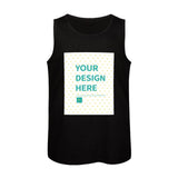 Custom black mens workout tank top, add your design, personalized sleeveless shirt