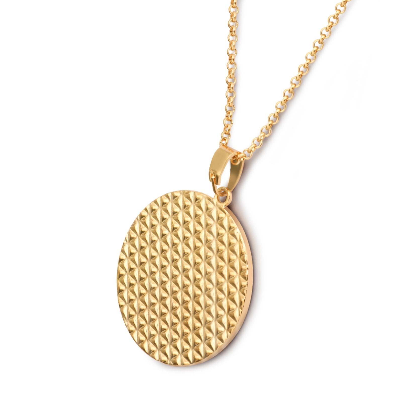 Gold plated geometric pendant necklace for women, a perfect personalized gift.