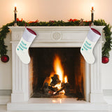 Customizable Christmas stocking with 'YOUR DESIGN HERE' text, family holiday decoration, Xmas stocking