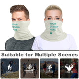 Custom Face Mask Neck Warmer with Your Design, reusable bandana for various outdoor activities. Polyester material.