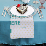 Customizable heart pattern table napkin with cake, perfect for party and kitchen settings, by MyArtsyGift