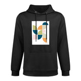 Men's black Stick Hooded Sweatshirt with mid-century geometric design by Wild Apple, comfortable, Made in USA