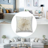 Soft plush throw pillow cover with gold burst design. Decorative pillow for sofa, couch, and living room decor.