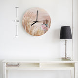 MDF wall clock with beach scene decor for living room, kitchen or office, 11.6 inches
