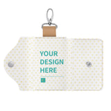 Personalized leather keybag with 'YOUR DESIGN HERE', PU leather, key holder for men and women, key storage bag.