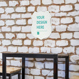 Customizable metal shield sign, 'YOUR DESIGN HERE' for garage, kitchen, bar, or shop decor