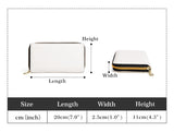 Long white PU leather wallet with dimensions: 20cm x 2.5cm x 11cm, perfect for custom photo gifts