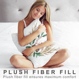 Polyester Christmas pillow cover with plush fiber fill held by a woman, perfect for home couch or sofa decor