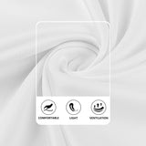 White short sleeve t-shirt fabric detail, comfortable, light, and ventilation features.