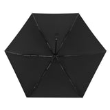 Black windproof travel umbrella fully opened; sun and rain protection, portable