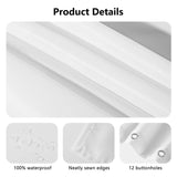 White Sea Turtle Shower Curtain Detail: Waterproof fabric, neatly sewn edges, and 12 buttonholes for easy install.