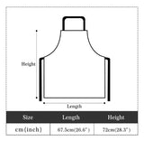 Adjustable bib kitchen apron dimensions: Length 26.6 inches, Height 28.3 inches. Cooking chef apron for women and men.