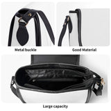 PU leather crossbody purse details: metal buckle, good material, and large capacity, ladies saddle bag