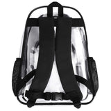 Clear PVC backpack with black straps - perfect for school, work, and travel