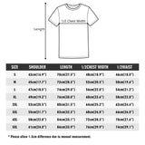 MyArtsyGift men's short sleeve shirt size chart: length, chest, waist measurements. Find your perfect fit!