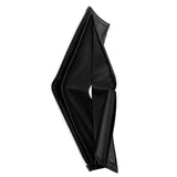 Black PU leather men's wallet, showcasing card slots and slim design. Perfect for gifts.