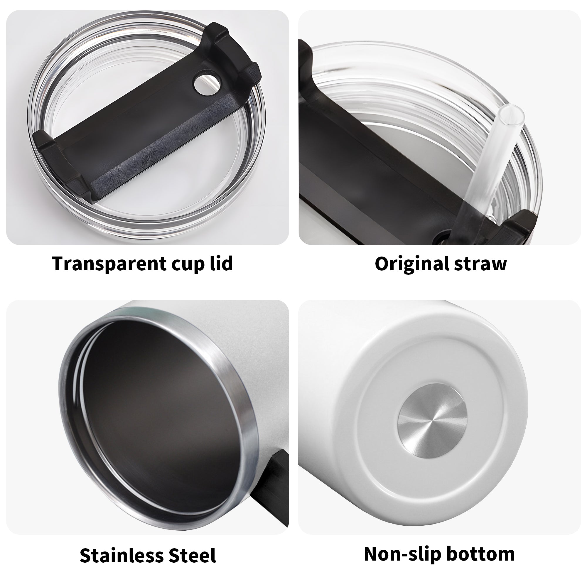 40oz Personalized Stainless Steel Tumbler with lid, straw, and non-slip bottom, ideal gift