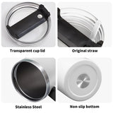 40oz Personalized Stainless Steel Tumbler with lid, straw, and non-slip bottom, ideal gift