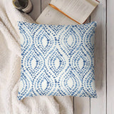 Blue and white dotted plush pillow cover, soft decorative pillow for sofa or couch.