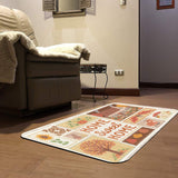 Autumn entrance doormat with "Home Sweet Home" text, fall-themed design, rubber floor mat