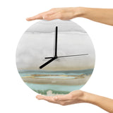 Modern MDF Wall Clock with Abstract Watercolor Design - Perfect for Living Room Decor