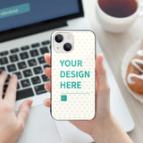 Personalized iPhone 13 case with custom design, glass + TPU material, scratch-resistant