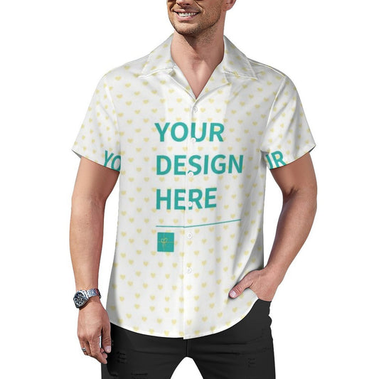 Custom Men's Casual Button Down Shirt with Your Design Here, short sleeve, summer wear