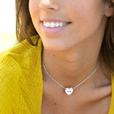 Personalized Silver Heart Necklace with Engraved Name - Custom Jewelry Gift