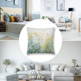 Plush throw pillow cover with watercolor floral design, soft and fluffy, perfect for sofa and living room decor.