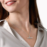 Personalized silver bar necklace with engraved names, perfect for gifting. Featuring Name1 and Name2, custom bar pendant.