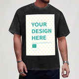 Custom men's black cotton t-shirt with personalized design area, perfect summer gift