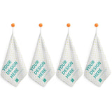 Custom hand towels with "YOUR DESIGN HERE" design, absorbent superfine fiber, for kitchen, bathroom, spa, or gym