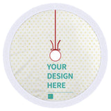 Custom Christmas Tree Skirt with Heart Pattern and 'Your Design Here' text, Xmas Decoration Personalized Gifts